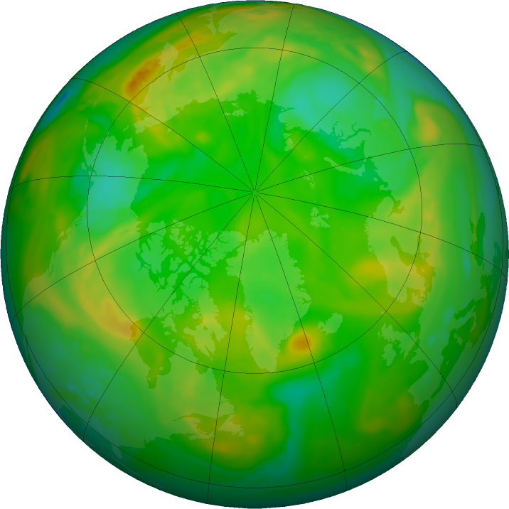 Arctic ozone map for 03 July 2019